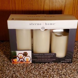 3 flameless LED wax candles brand new